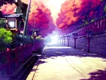 彩色动漫场景插画背景