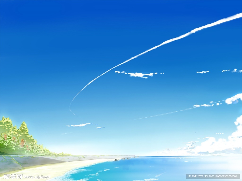 彩色动漫场景插画背景