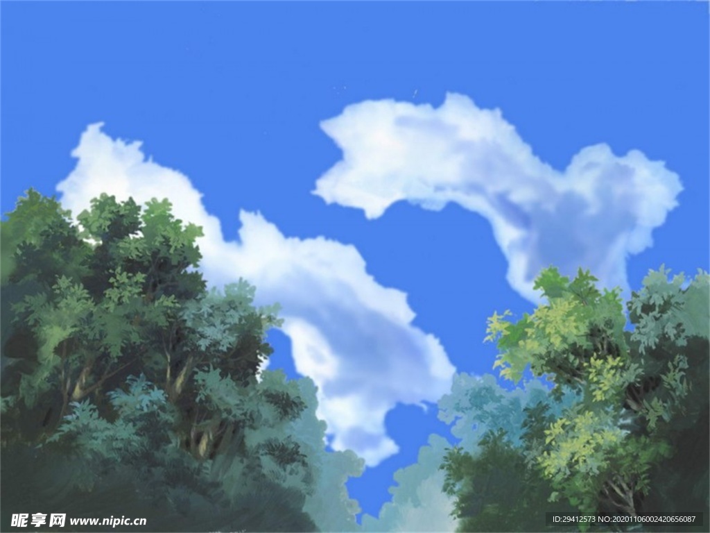 彩色动漫场景插画背景