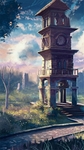 彩色动漫场景插画背景