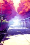彩色动漫场景插画背景