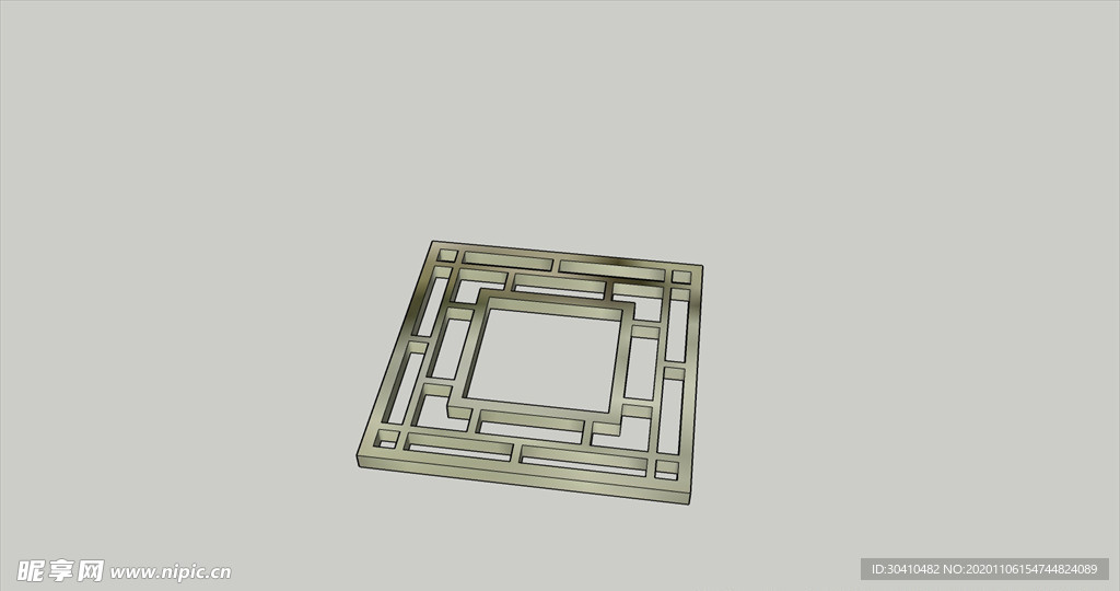 中式传统门窗装饰构件SU模型