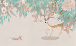 花藤 鹿 背景墙