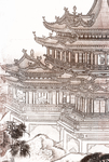 古建筑线稿  装饰画