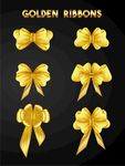金色丝带领结拉花素材