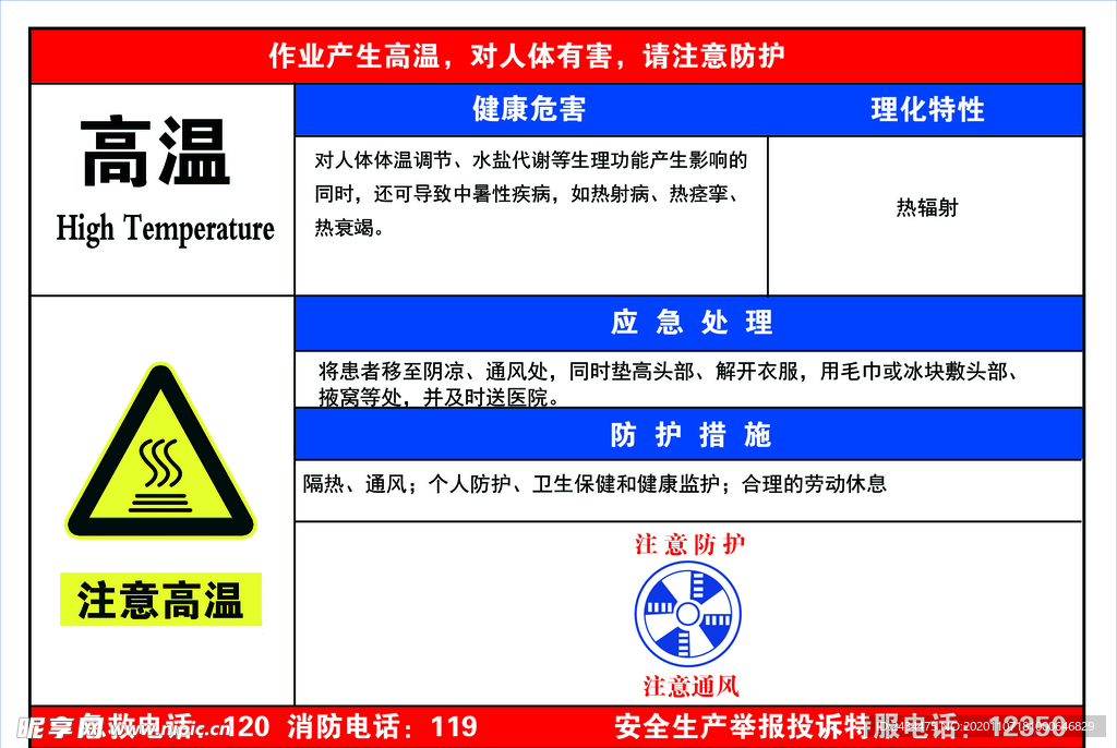 高温警示牌