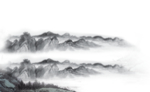 水墨山脉山峰