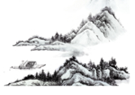 水墨山脉山峰