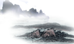 水墨山脉山峰