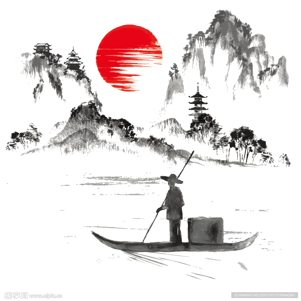 水墨山水素材