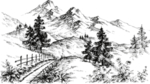水墨山水素材