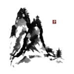 水墨山脉山峰