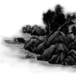 水墨山脉山峰