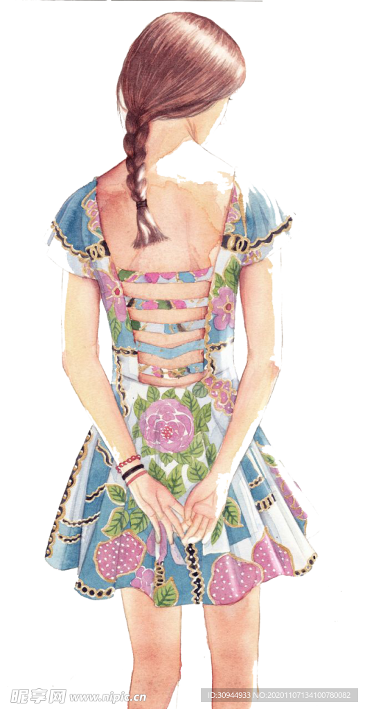 彩绘人物背影