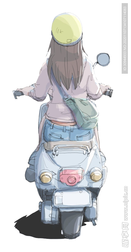 彩绘人物背影