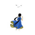彩绘人物背影