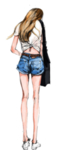 水彩手绘女孩