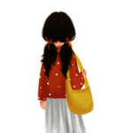 水彩手绘女孩
