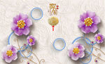 浮雕花 花藤 家和富贵 背景墙