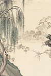 中国风水墨山水怀旧工笔梅花
