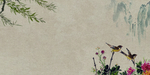 中国风水墨山水怀旧工笔梅花