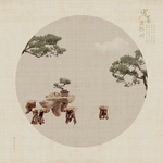 中国风水墨山水怀旧工笔梅花