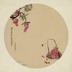 中国风水墨山水怀旧工笔梅花