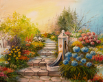 花园油画