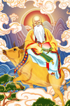 寿星送桃牛年插画