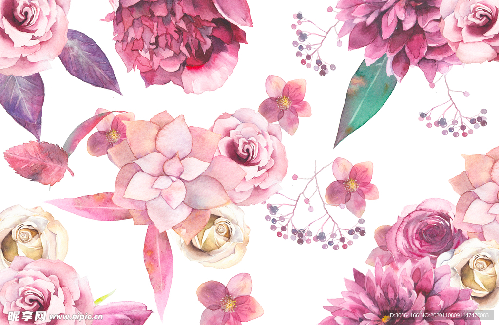 花朵花瓣壁纸插画背景海报素材