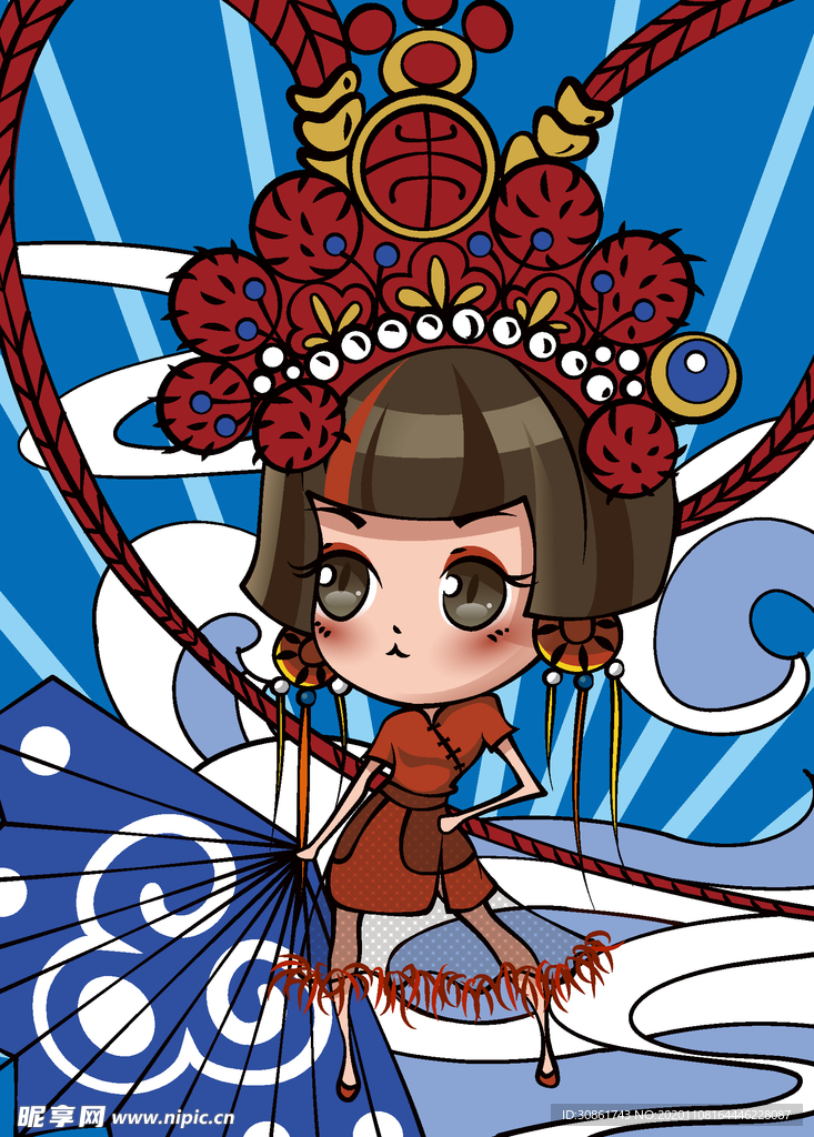 国潮京剧插画