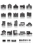 黑白建筑矢量