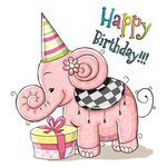大象生日贺卡