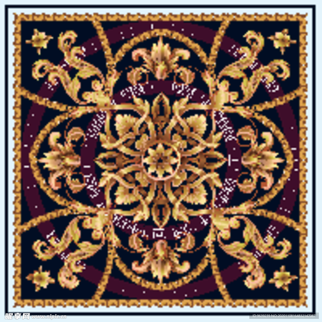 欧式花纹方巾