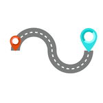 道路彩色形状线条交通坐标