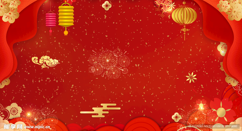 红色新年背景