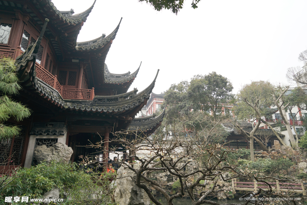 上海豫园的园林建筑景观