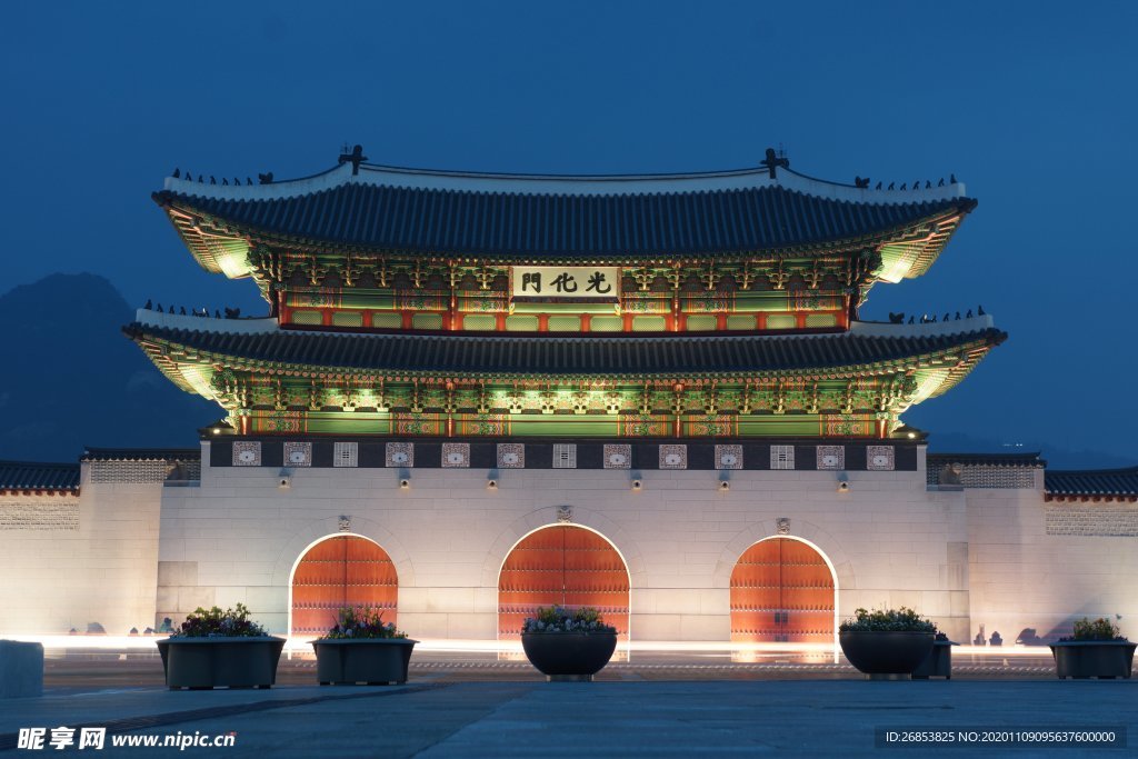 韩国首尔 景福宫建筑 韩国风景