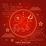 牛 新年展板背景