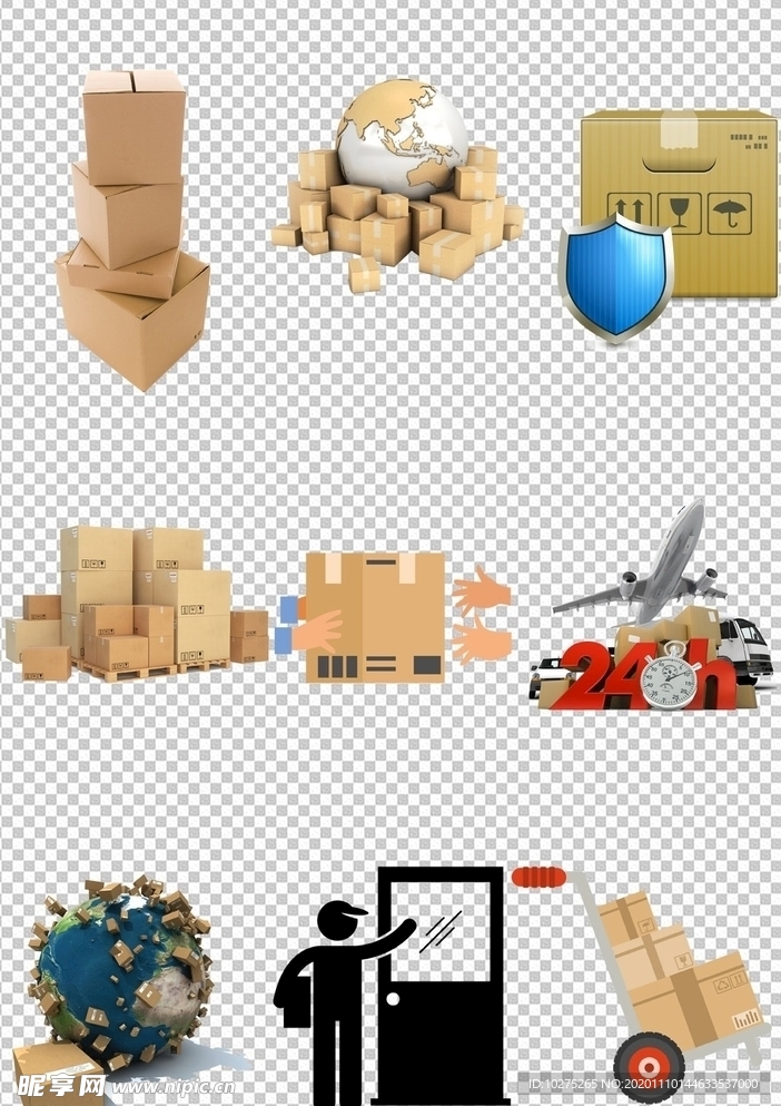手绘物流快递纸箱