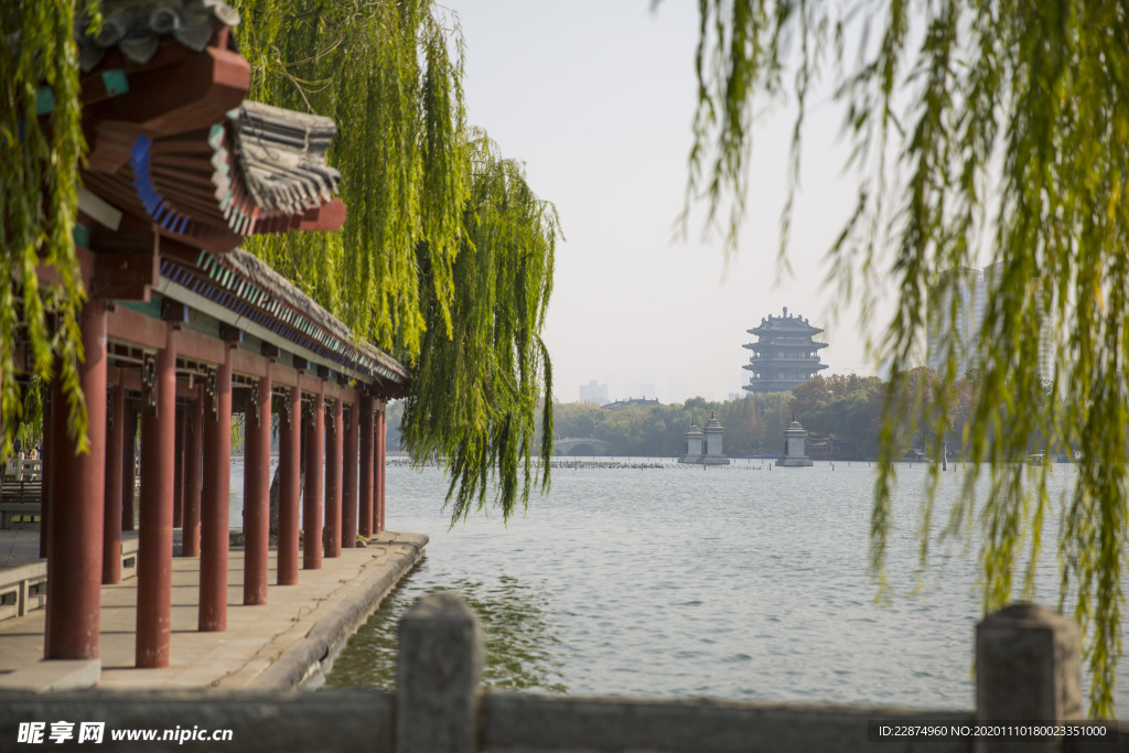 湖畔 风景 名胜 公园 大明湖