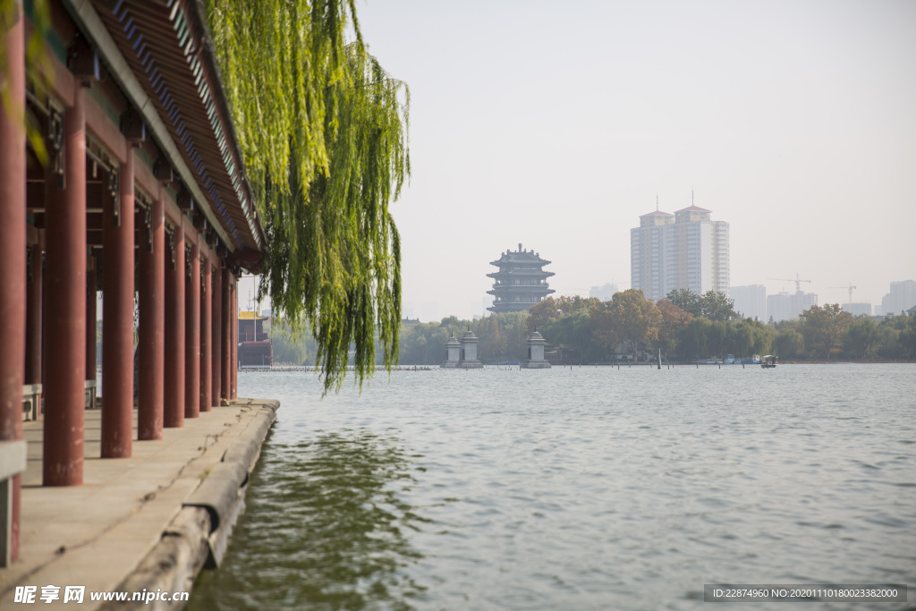 湖畔 风景 名胜 公园 大明湖