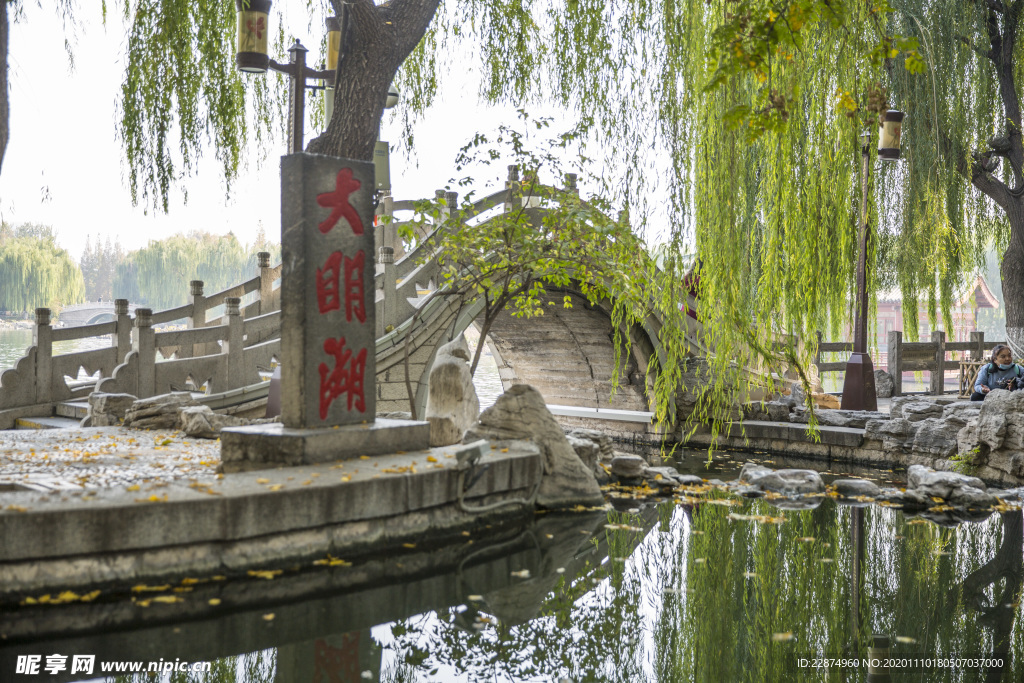 湖畔 风景 名胜 公园 大明湖