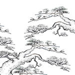 线条松树装饰元素