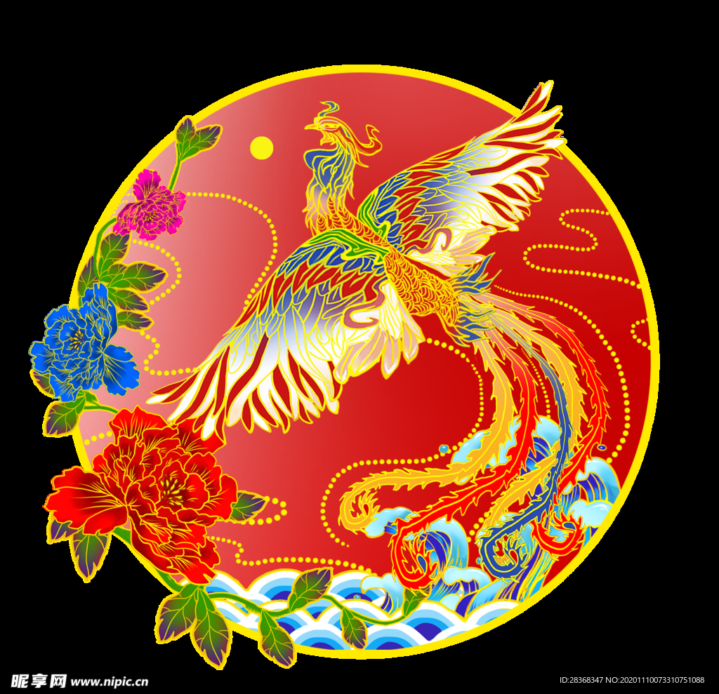 国潮凤凰插画