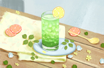 饮品夏季插画卡通背景海报素材