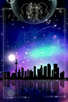 星空十二星座双子座背景