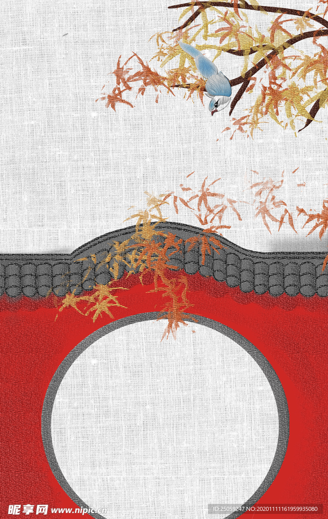 中国风背景 刺绣风