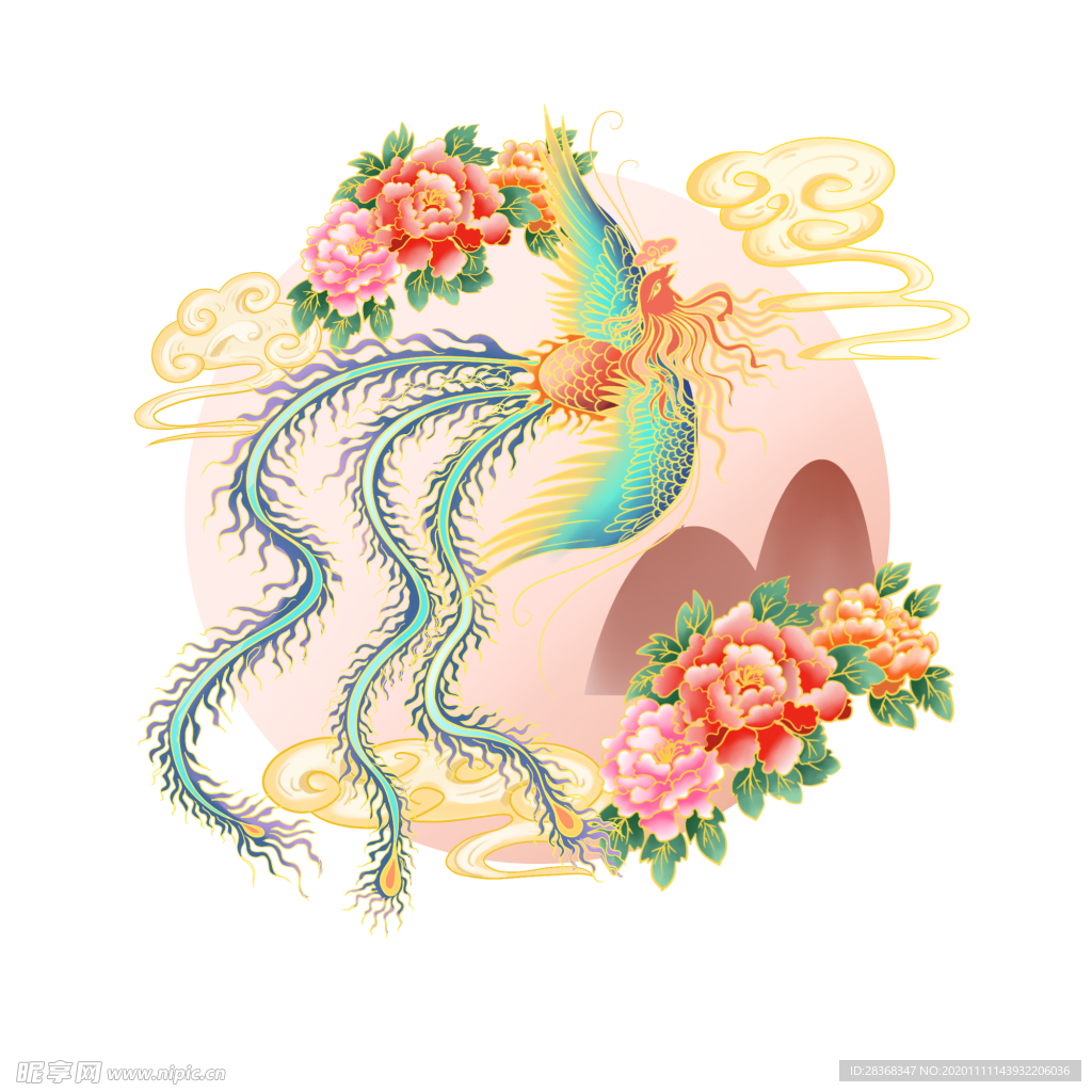 国潮凤凰插画