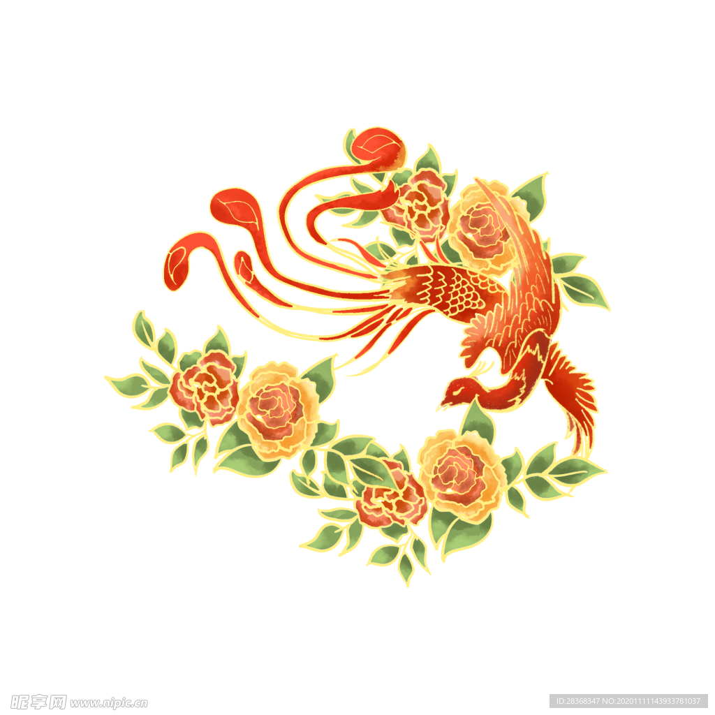 国潮凤凰插画